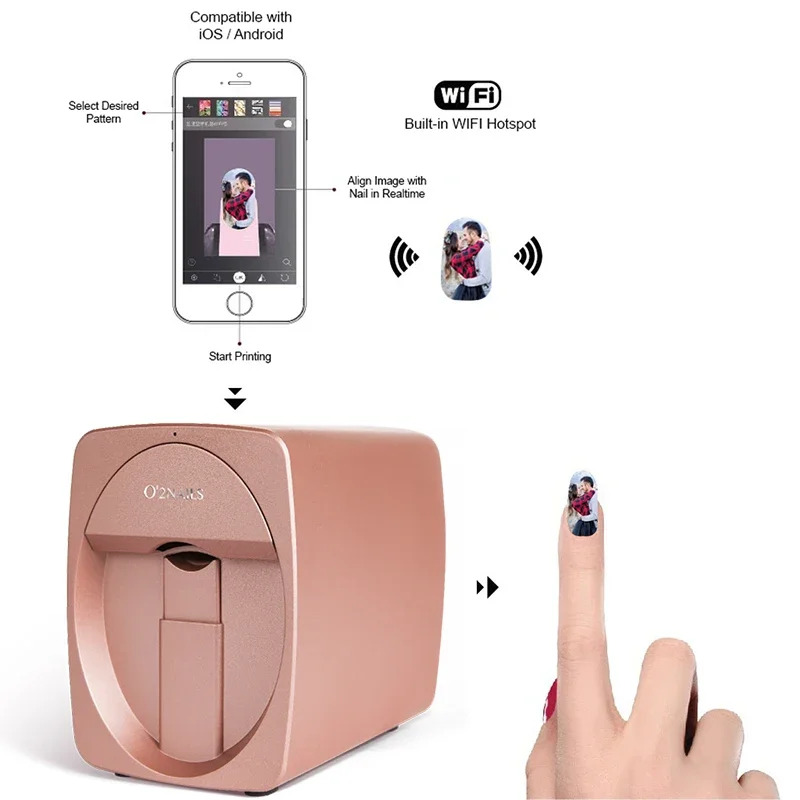 Commercial Nail Printing Machine - Stampante per unghie mobile originale 3D