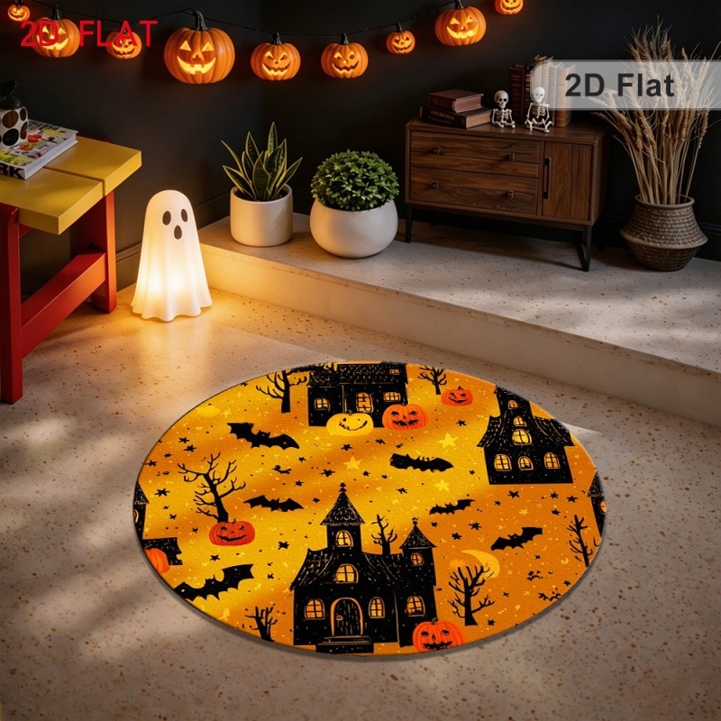 Commercial Printing House - Tappeto Rotondo di Halloween con Stampa